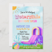 Verjaardagsfeestje met waterslide, Laat een plons Kaart (Voorkant)