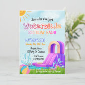 Verjaardagsfeestje met waterslide, Laat een plons Kaart (Staand voorkant)