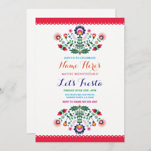 Verjaardagsfeestje Mexicaanse Uitnodiging (Voorkant / Achterkant)