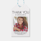 Verjaardagsfeestje Modern Foto Bedankt Cadeaulabel (Voorkant)