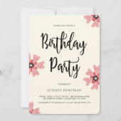 Verjaardagsfeestje Moderne  Bloemen Kaart (Voorkant)