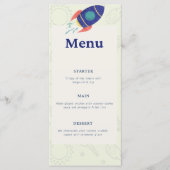Verjaardagsfeestje naar de ruimte menu (Voorkant)