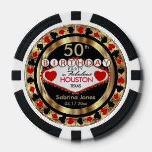 Verjaardagsfeestje Nodig Rode Poker Chips