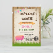 verjaardagsfeestje Obstacles Kaart (Staand voorkant)