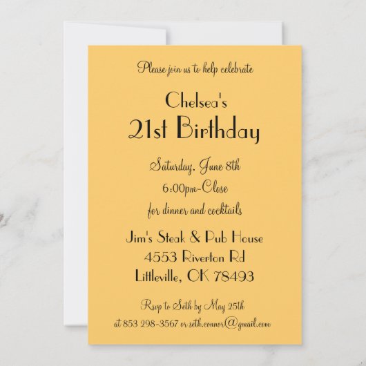 Verjaardagsfeestje of vrijgezellenfeest Cocktail M Kaart (Achterkant)