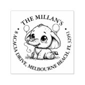 Verjaardagsfeestje Olifant thema Zelfinktende Stempel (Design)