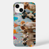 Verjaardagsfeestje ontwerp met schattige puppy's Case-Mate iPhone case (Achterkant)