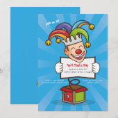 Verjaardagsfeestje op 1 april kaart (Voorkant / Achterkant)