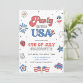 Verjaardagsfeestje op 4 juli in de VS Uitnodiging (Staand voorkant)