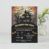 Verjaardagsfeestje op Halloween schrikdag Kaart (Staand voorkant)