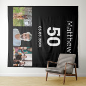 Verjaardagsfeestje op maat gemaakte foto monogram wandkleed (In Situ (horizontaal))