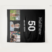 Verjaardagsfeestje op maat gemaakte foto monogram wandkleed (Voorkant (horizontaal))