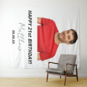 Verjaardagsfeestje op maat gemaakte foto witte mod wandkleed (In Situ (horizontaal))