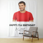 Verjaardagsfeestje op maat gemaakte foto witte mod wandkleed (In situ)