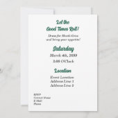 Verjaardagsfeestje op Mardi Gras Mask Kaart (Achterkant)