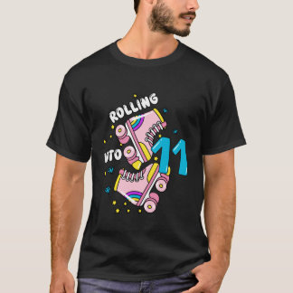 Verjaardagsfeestje op roller skates voor jongens e t-shirt
