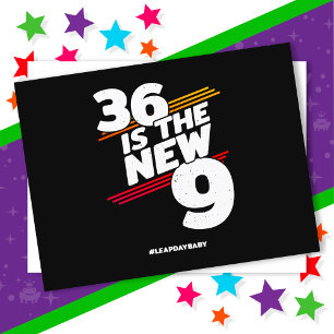 Verjaardagsfeestje op schrikkeljaar 36e verjaardag briefkaart