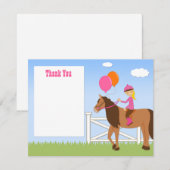 Verjaardagsfeestje paard bedankkaart notitiekaartje (Voorkant / Achterkant)