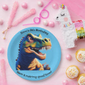 Verjaardagsfeestje papier bord. Dinosaurus. Bewerk Papieren Bordje (Feest)