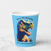 Verjaardagsfeestje papieren beker. Dinosaurus. Bew Bekers (Voorkant)