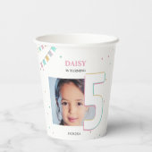 Verjaardagsfeestje - papieren bekers | Aangepast j (Achterkant)