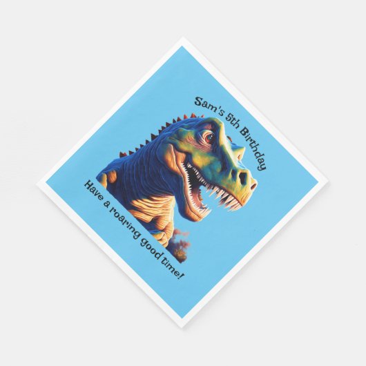 Verjaardagsfeestje papieren servetten. Dinosaurus. Servet (Hoek)