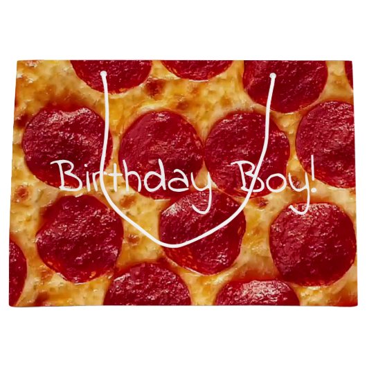 verjaardagsfeestje pepperonis pizza groot cadeauzakje (Voorkant)