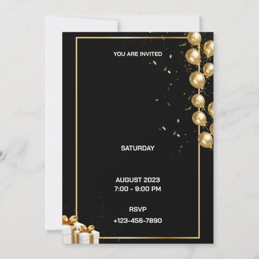 Verjaardagsfeestje Personaliseer uitnodiging (Achterkant)