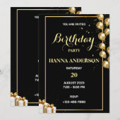 Verjaardagsfeestje Personaliseer uitnodiging (Voorkant / Achterkant)