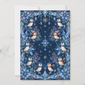 Verjaardagsfeestje pinguïn winter kaart (Achterkant)