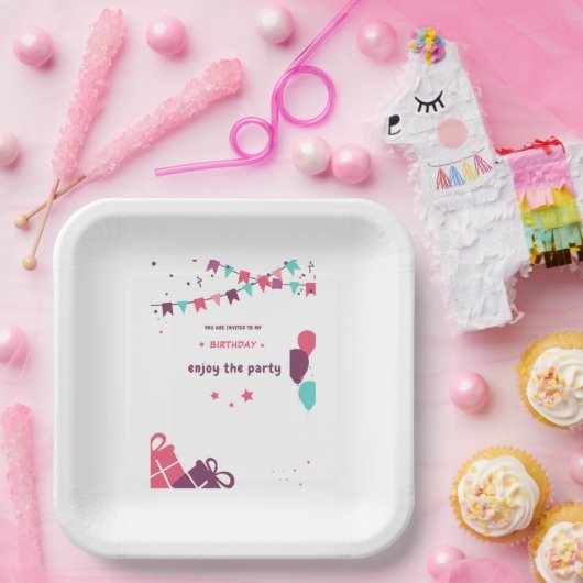 verjaardagsfeestje plastic bord (Feest)