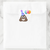 Verjaardagsfeestje Poep Emoji Sticker (Tas)