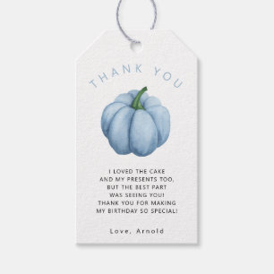 Verjaardagsfeestje pompoen dank je cadeaulabel