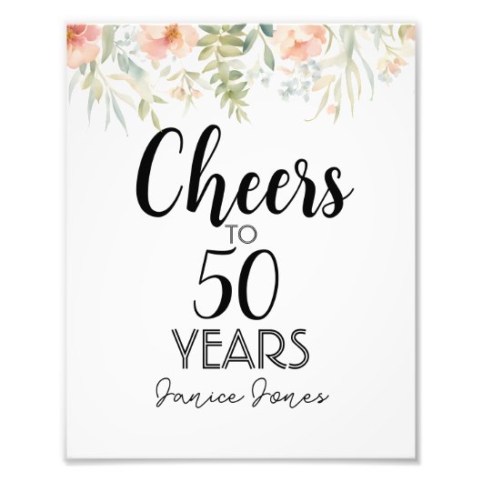 verjaardagsfeestje poster-bord foto afdruk (Voorkant)