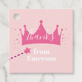 Verjaardagsfeestje prinsessenkroon kinderen bedank bedankjes labels