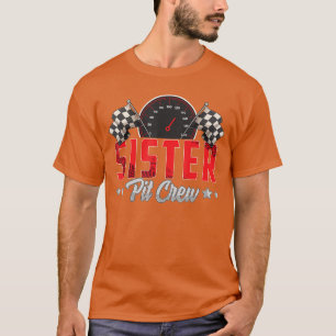Verjaardagsfeestje racen Familie Zus Pit Crew T-shirt