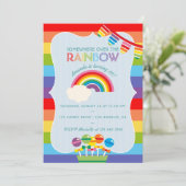 Verjaardagsfeestje Rainbow Candy foto uitnodiging (Staand voorkant)