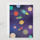 Verjaardagsfeestje raket Blast Off Space Galaxy Kaart (Achterkant)