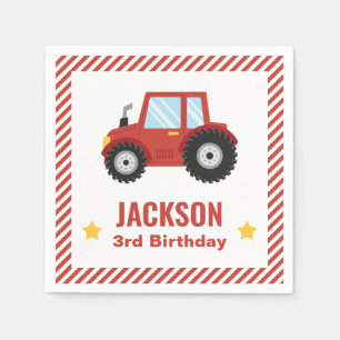 Verjaardagsfeestje Red Tractor Boys Servet