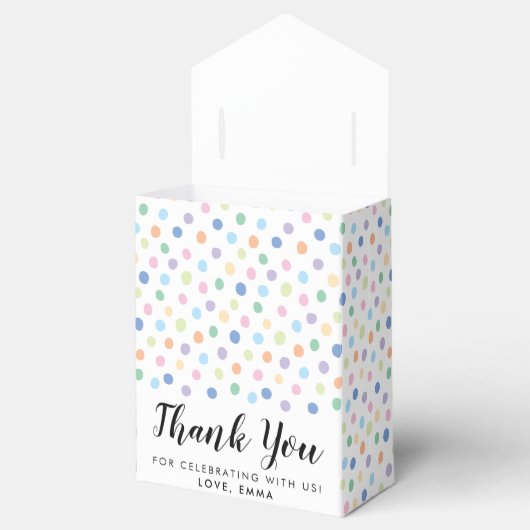 Verjaardagsfeestje Regenboog Stippen Confetti Kind Bedankdoosjes (Geopend)
