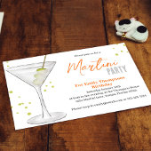 Verjaardagsfeestje Retro Cool Waterverf Martini Dr Kaart