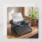 Verjaardagsfeestje Retro schrijfmachine bij een ra Kaart (Voorkant)