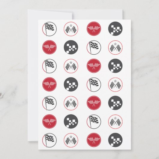 Verjaardagsfeestje Rode Race Auto Kaart (Achterkant)