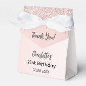 Verjaardagsfeestje roos gouddruppels dank u bedankdoosjes (Voorkant Zijde)