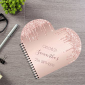 Verjaardagsfeestje roos gouddruppels notitieboek