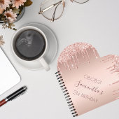 Verjaardagsfeestje roos gouddruppels notitieboek