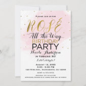 Verjaardagsfeestje Roze Alles is Rosé Roze & Goud Kaart (Voorkant)
