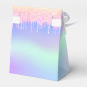 Verjaardagsfeestje roze paarse holografisch bedankdoosjes (Achterkant)