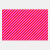Verjaardagsfeestje roze rode strepen inpakpapier vel (Voorkant)