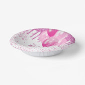 Verjaardagsfeestje roze wit glitter ballonnen meis papieren kommen (Gebogen)